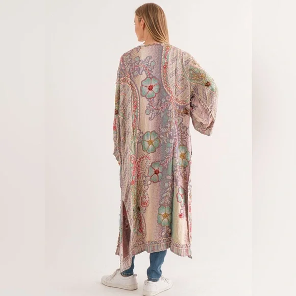 Raj Thick Stitch Embroidered Duster - Picture 5 of 11